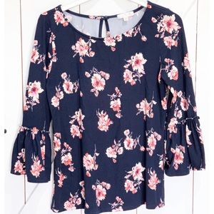 Nine Britton Floral Brushed-Knit Top